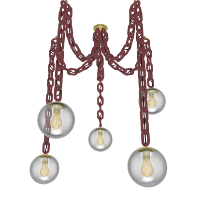 Customize: Swag Chandelier - Thick Chain with Globe Shades
