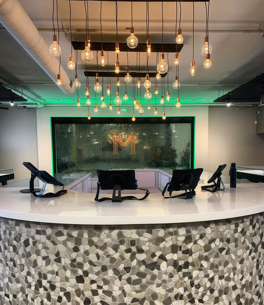 Clear mix copper wood chandeliers