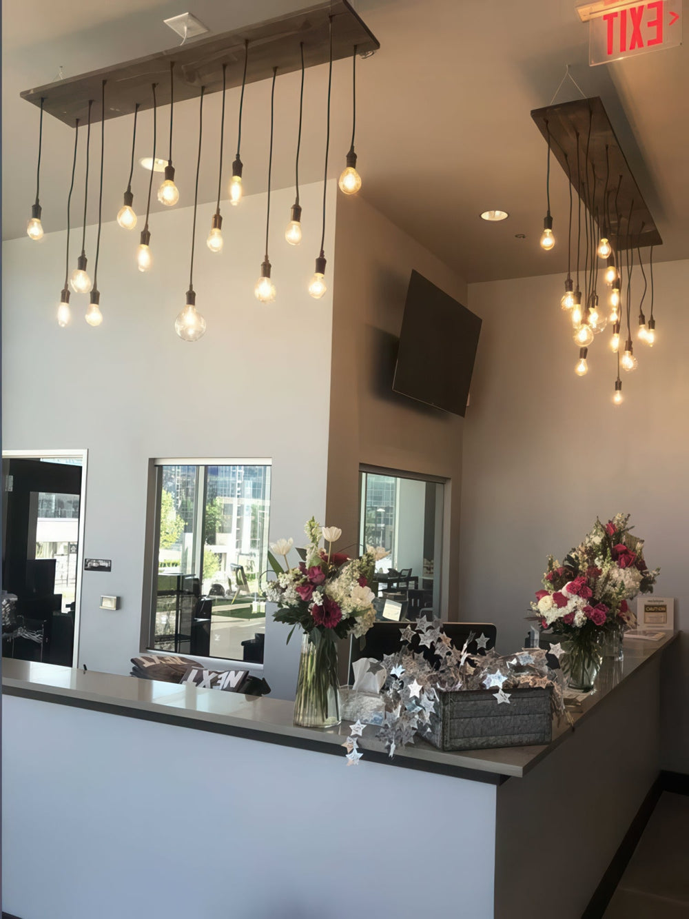 47" x 12" Reclaimed Wood Chandelier