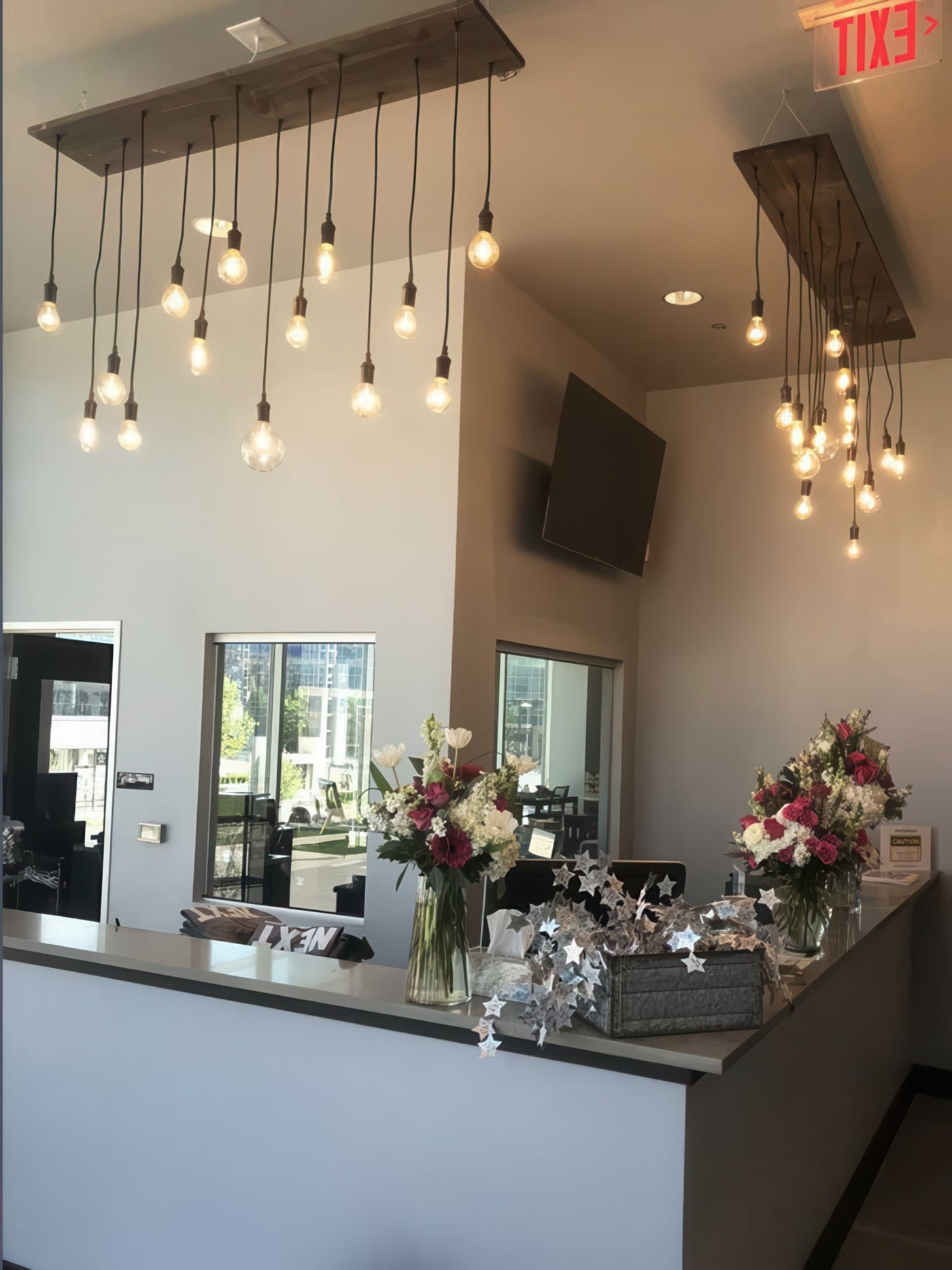 47" x 12" Reclaimed Wood Chandelier