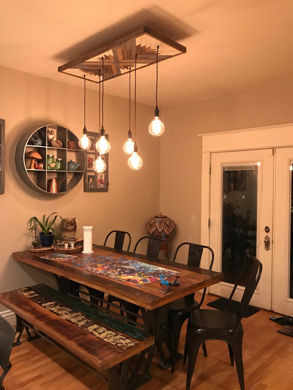 Geometric Wood Chandelier