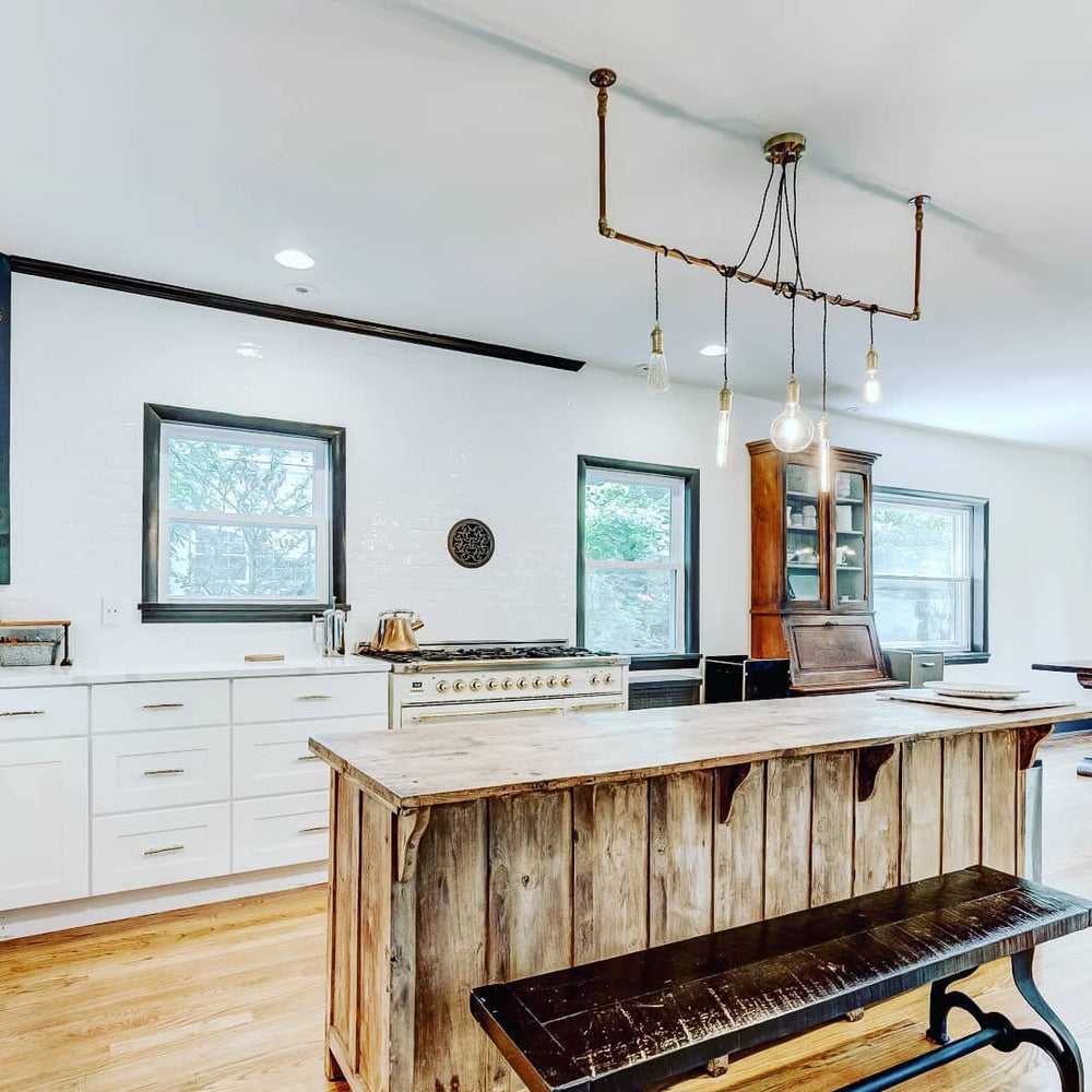 Rustic Kitchen Copper Pipe Wrap