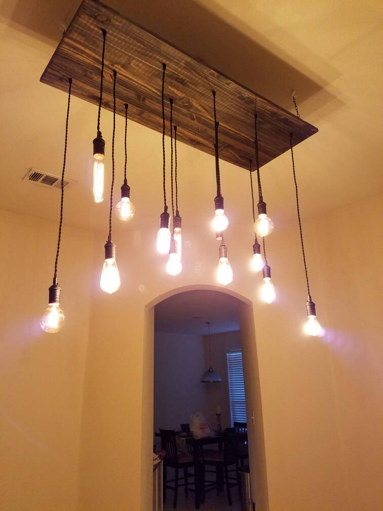 Wood Chandelier - 35" x 18": Design Your Own