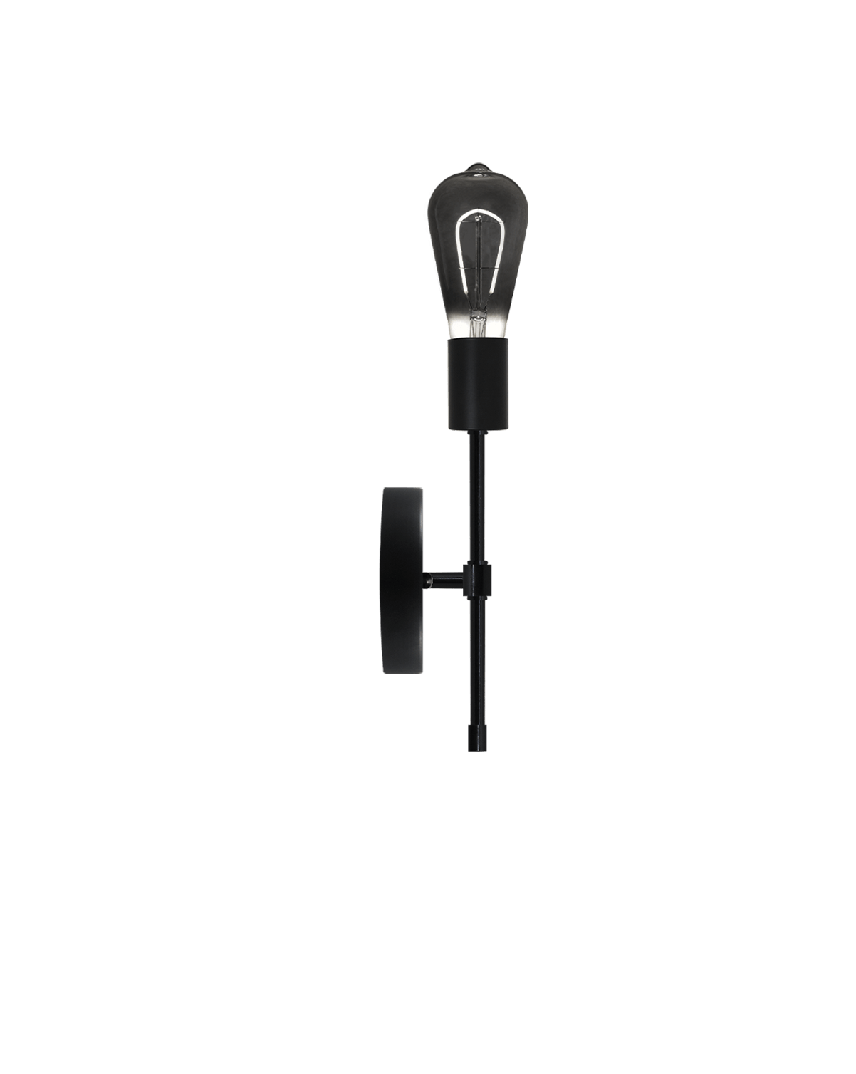 Torch Wall Sconce: Black with Smoke