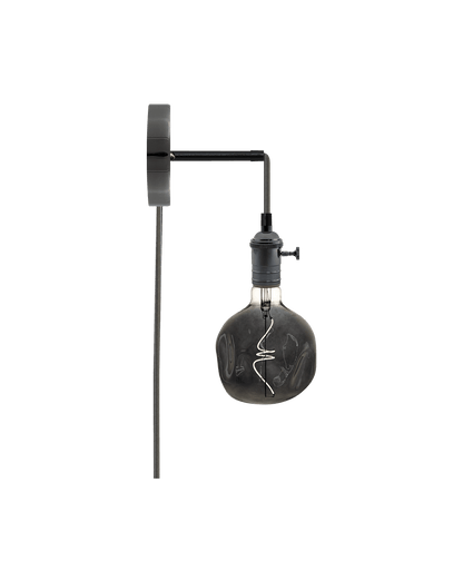 Plug-in Adjustable Wall Sconce: Graphite and Smoke