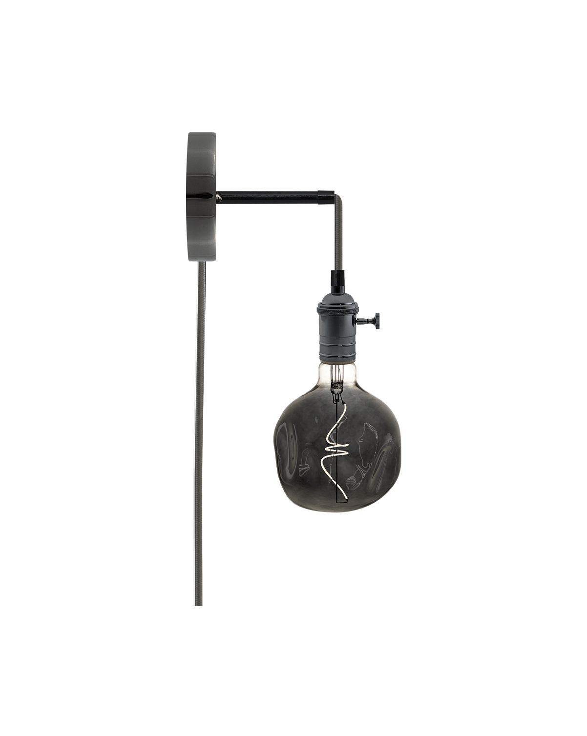Plug-in Adjustable Wall Sconce: Graphite and Smoke
