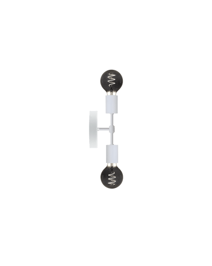 Double Wall Sconce: White with Smoke