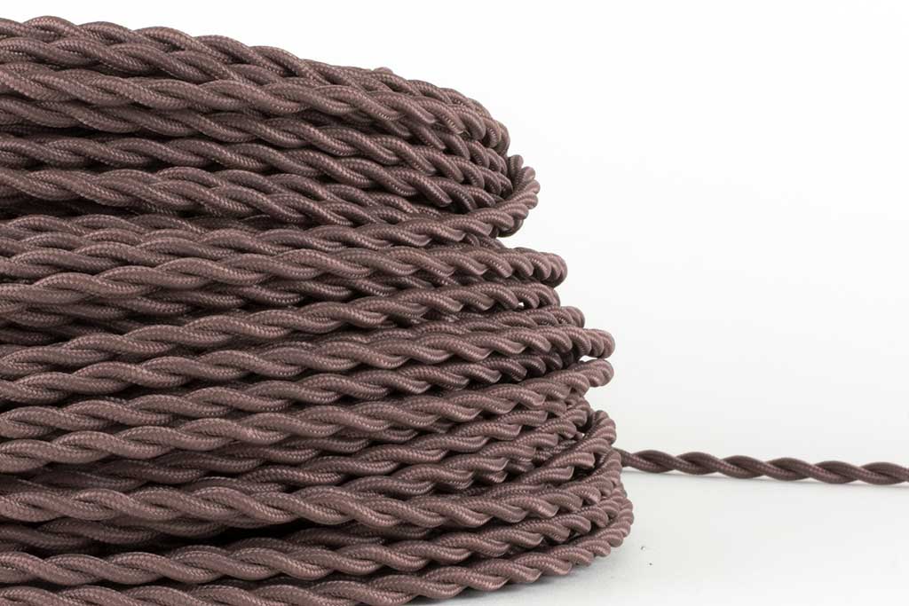 Taupe Twisted Fabric Cord by the Foot