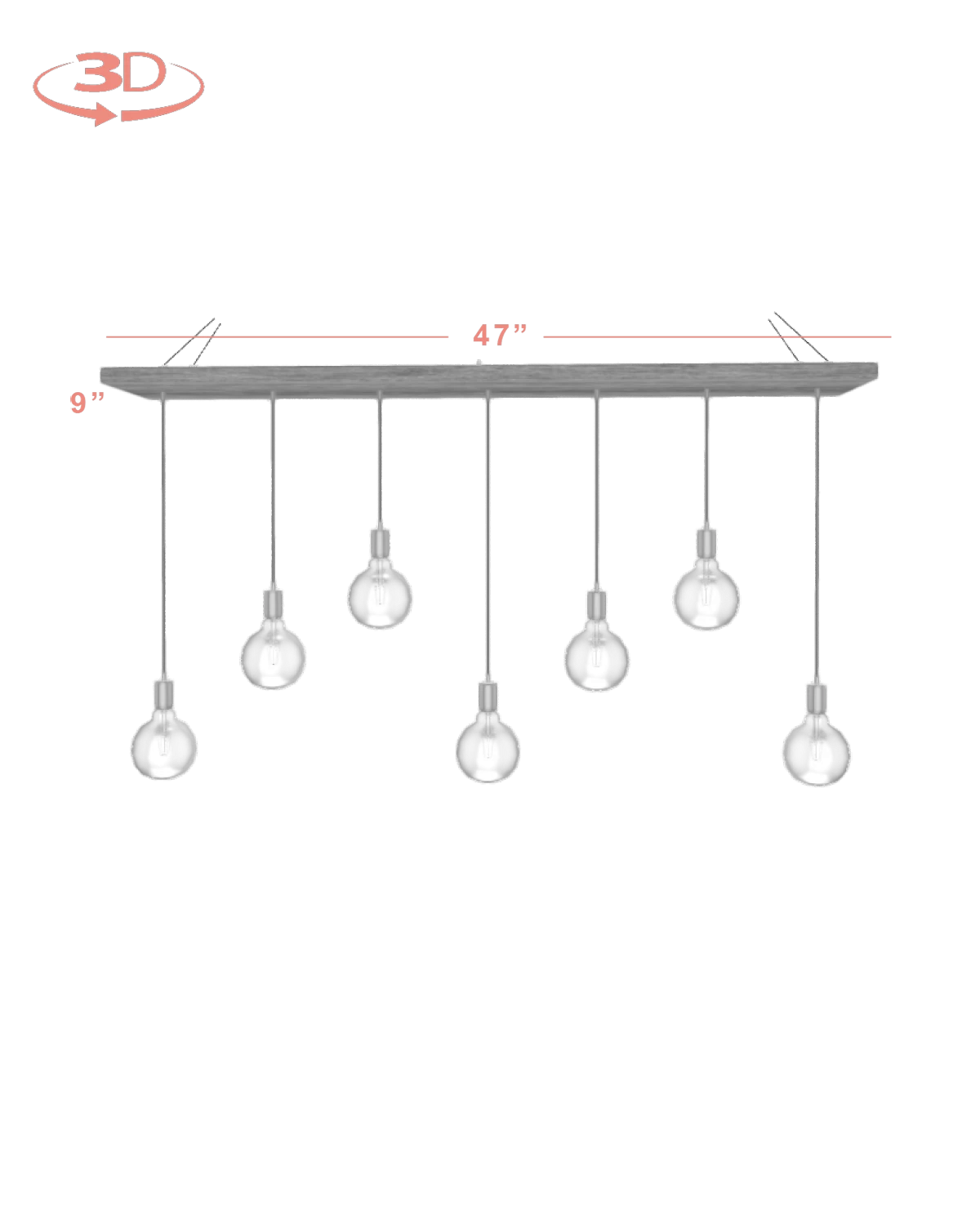 Wood Chandelier - 47" x 9": Design Your Own