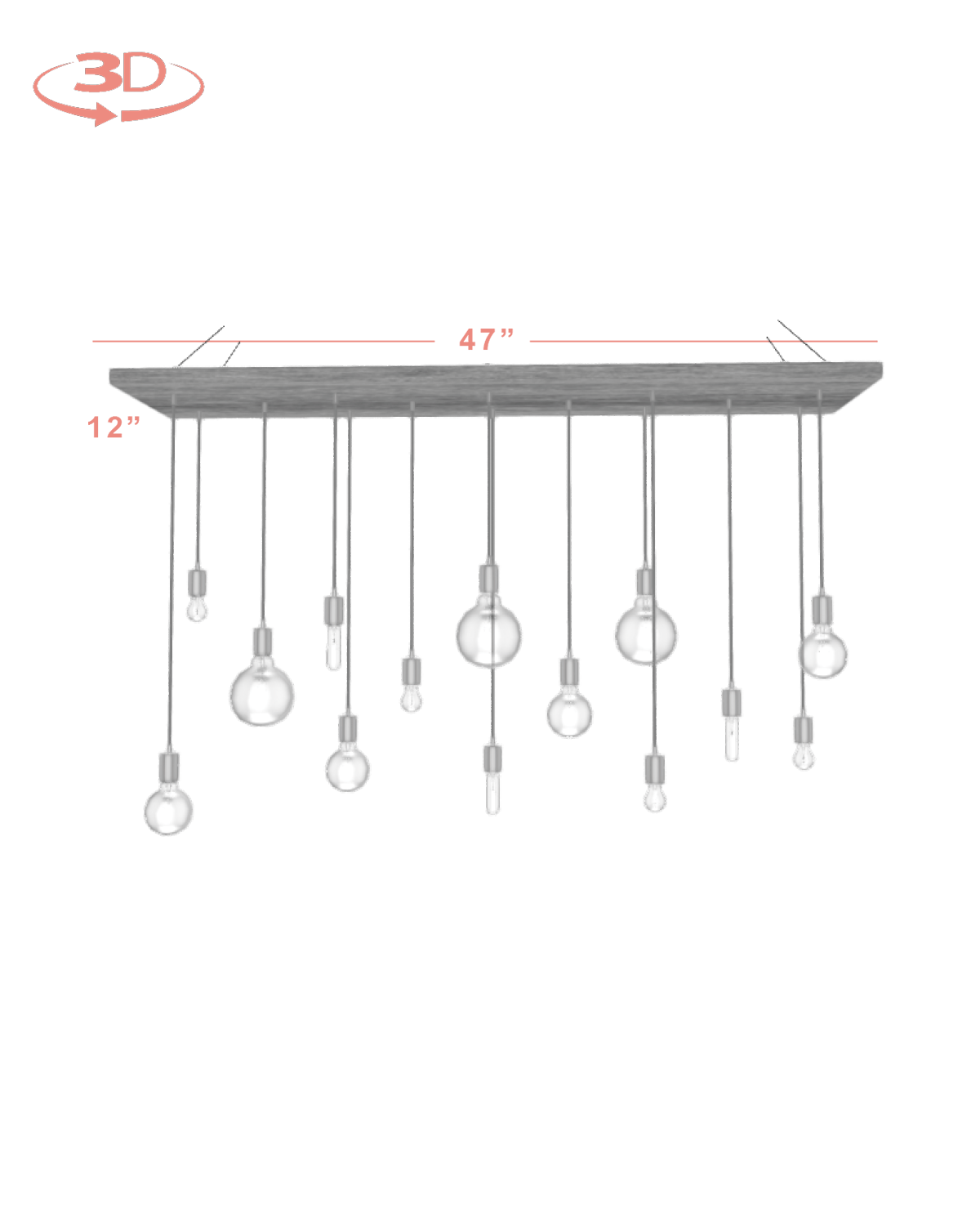 Wood Chandelier - 47" x 12": Design Your Own