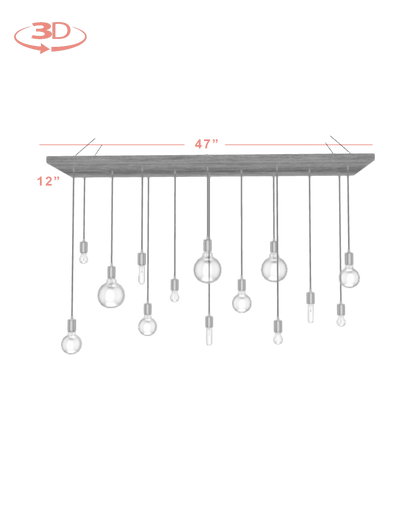 Wood Chandelier - 47" x 12": Design Your Own