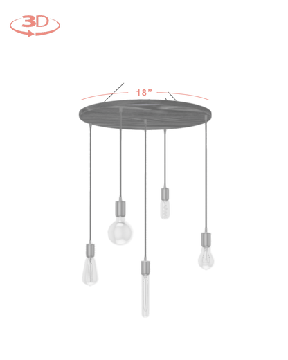 Wood Chandelier - 18" Round: Design Your Own