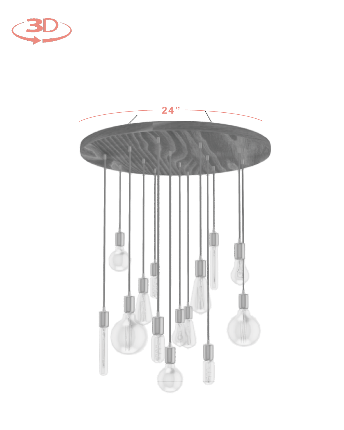 Wood Chandelier - 24" Round: Design Your Own