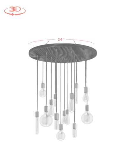 Wood Chandelier - 24" Round: Design Your Own