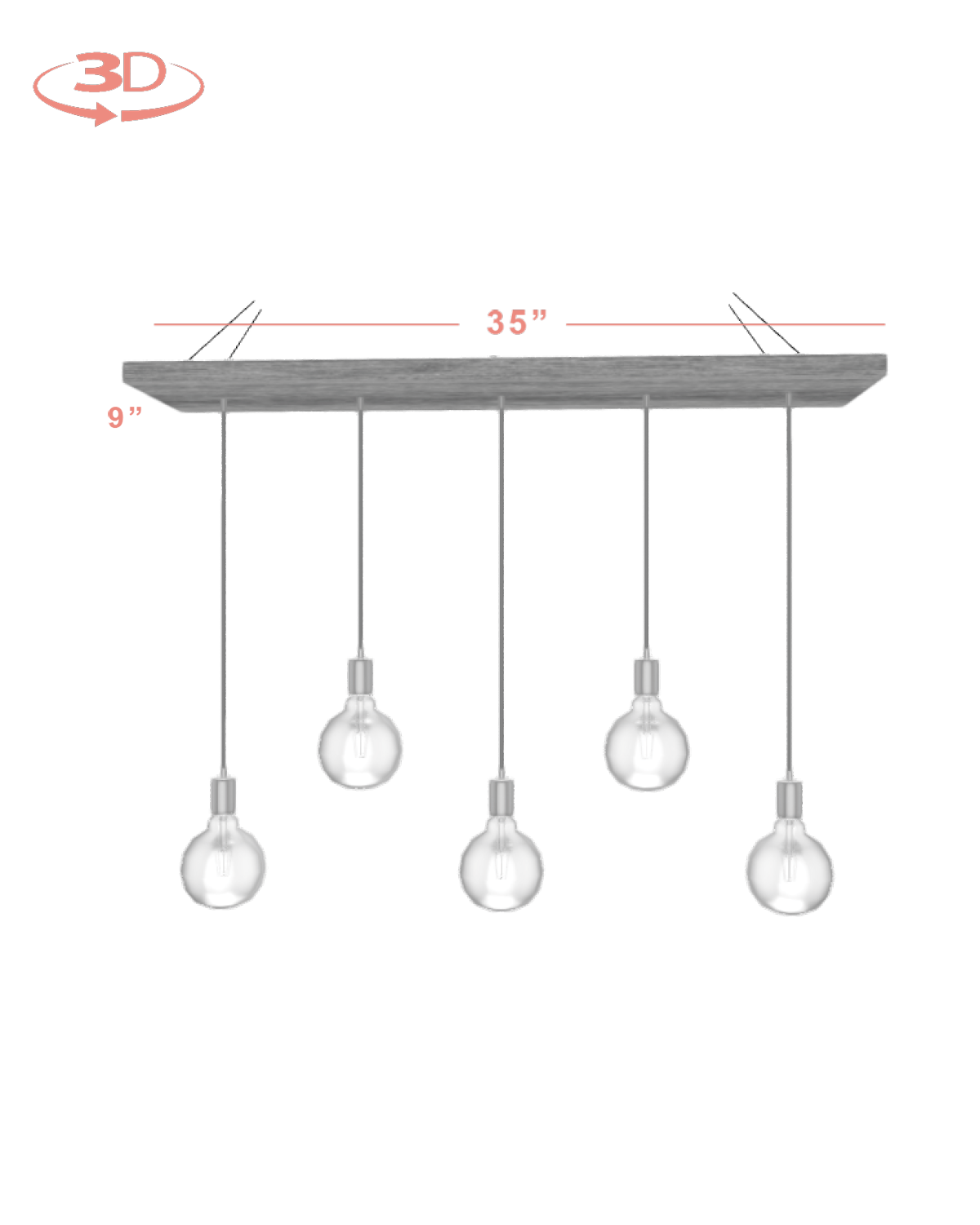 Wood Chandelier - 35" x 9": Design Your Own