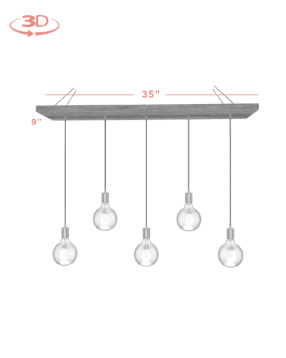 Wood Chandelier - 35" x 9": Design Your Own
