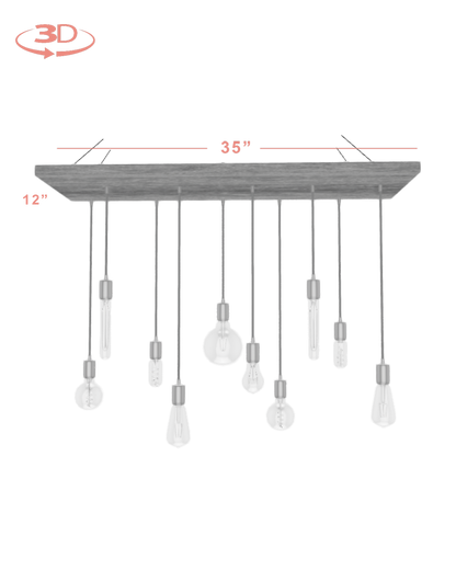 Wood Chandelier - 35" x 12": Design Your Own