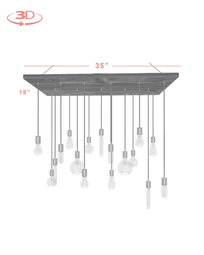Wood Chandelier - 35" x 18": Design Your Own