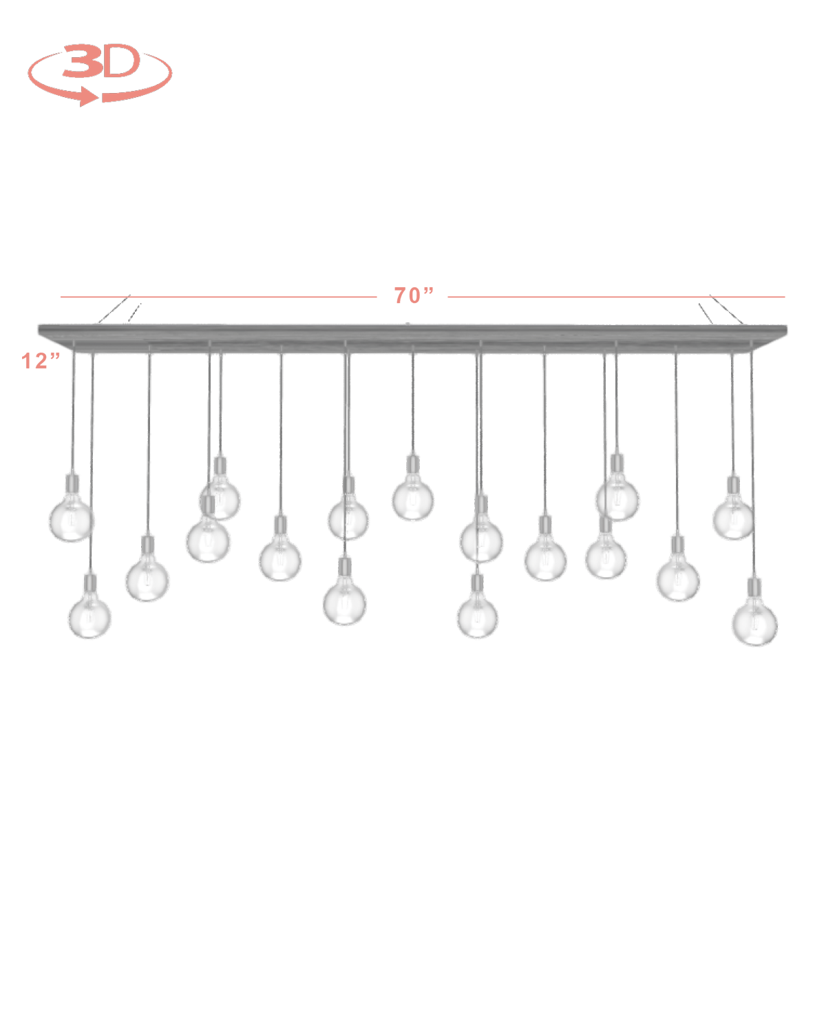 Wood Chandelier - 70" x 12": Design Your Own