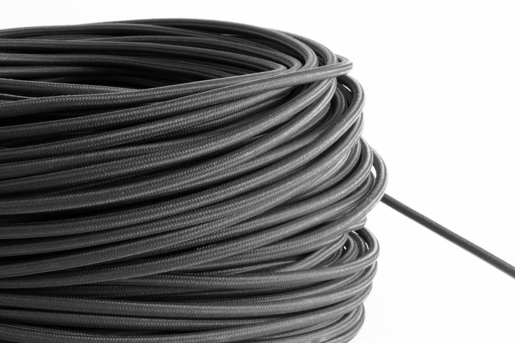 Graphite Fabric Cord by the Foot