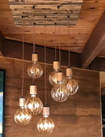 Wood Chandelier - 24" Square: Design Your Own