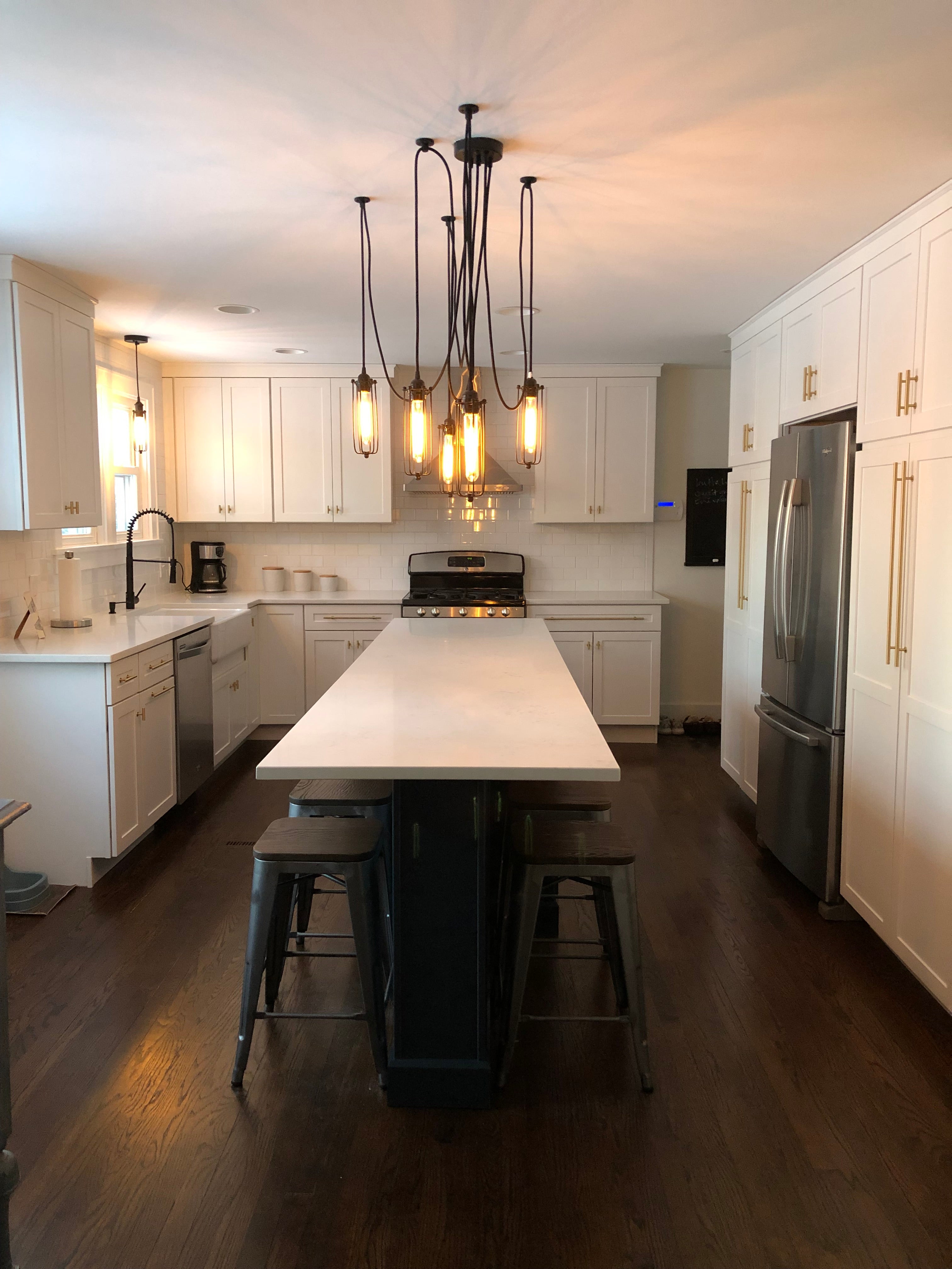 industrial dining room custom swag chandelier