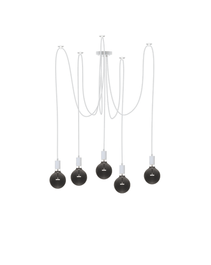 white and black small chandelier