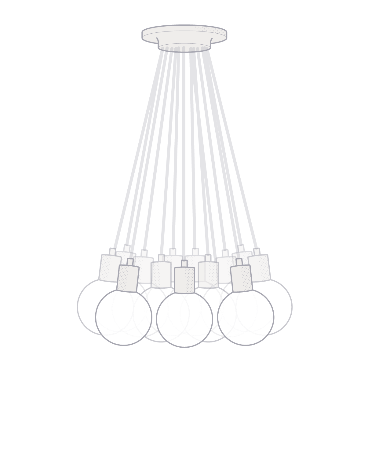Cluster Chandelier - Even: Design Your Own 14 Pendant Hangout Lighting 