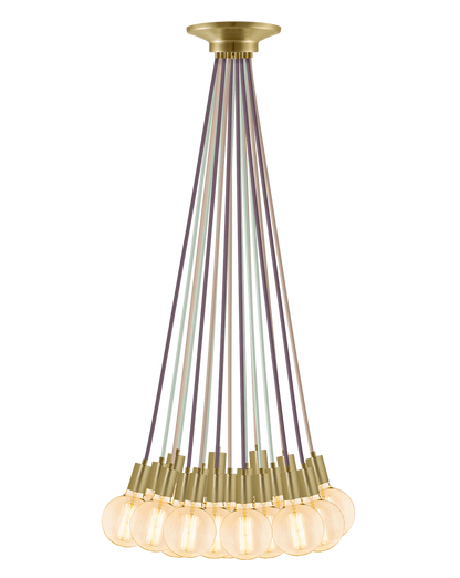 Cluster Chandelier - Even: Mixed and Brass Hangout Lighting 19 Even