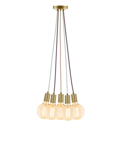 Cluster Chandelier - Even: Mixed and Brass Hangout Lighting 5 Even