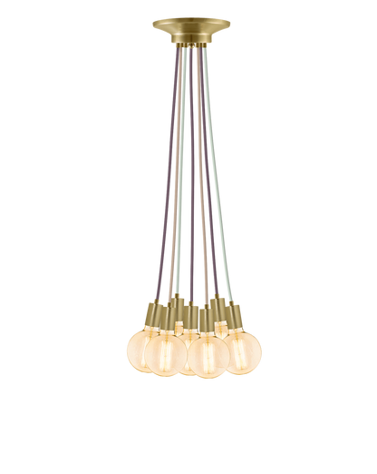 Cluster Chandelier - Even: Mixed and Brass Hangout Lighting 7 Even