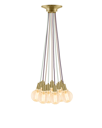 Cluster Chandelier - Even: Mixed and Brass Hangout Lighting 9 Even