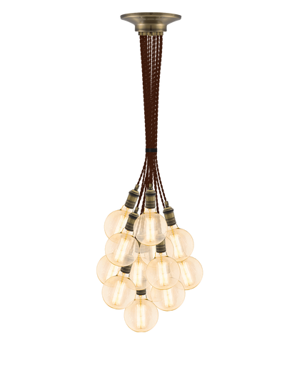 Cluster Chandelier - Grape: Brown and Antique Brass Hangout Lighting 14 Grape