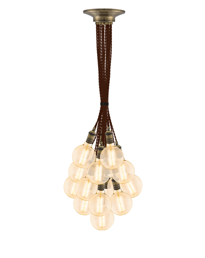 Cluster Chandelier - Grape: Brown and Antique Brass Hangout Lighting 19 Grape
