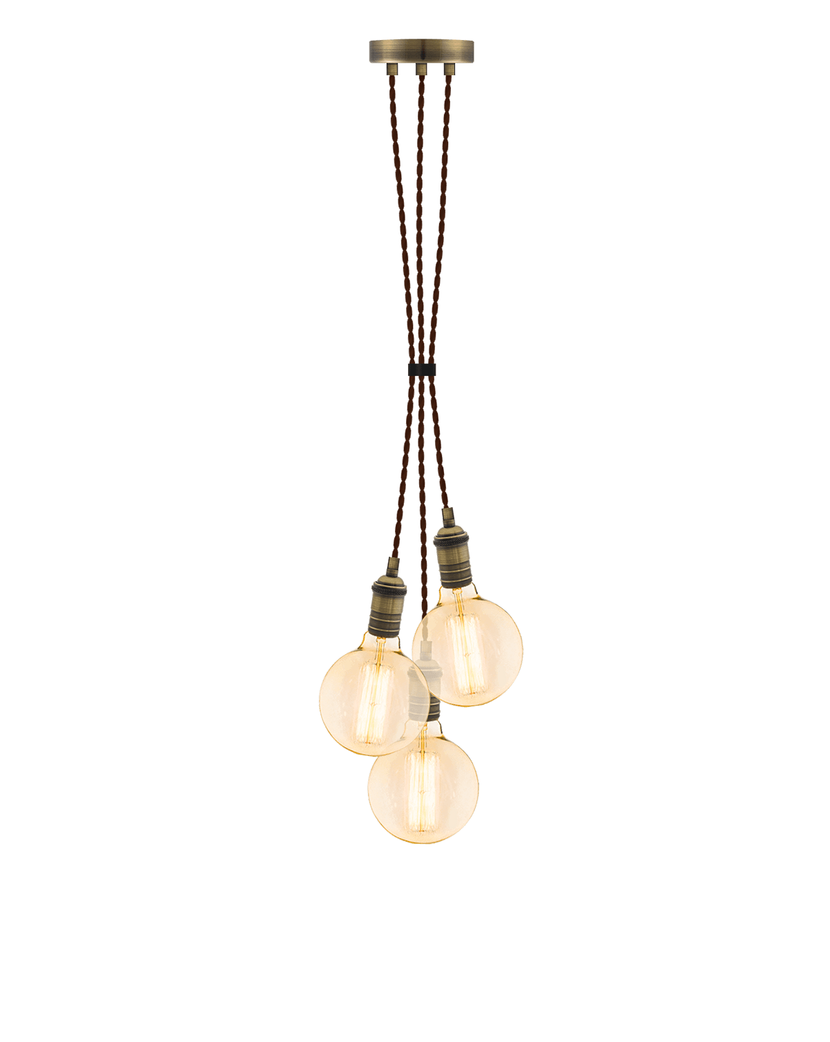 Cluster Chandelier - Grape: Brown and Antique Brass Hangout Lighting 3 Grape