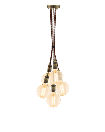 Cluster Chandelier - Grape: Brown and Antique Brass Hangout Lighting 5 Grape