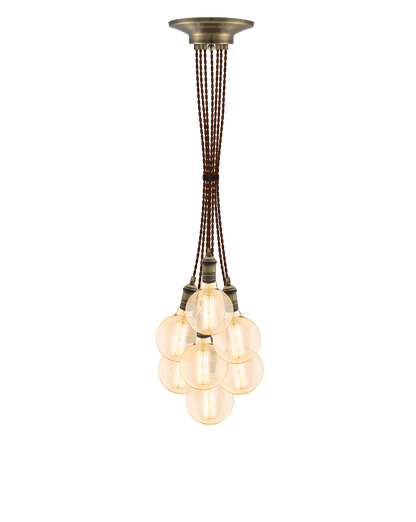 Cluster Chandelier - Grape: Brown and Antique Brass Hangout Lighting 7 Grape