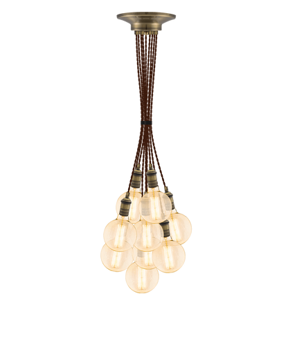 Cluster Chandelier - Grape: Brown and Antique Brass Hangout Lighting 9 Grape