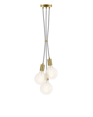 Cluster Chandelier - Grape: Grey and Brass Hangout Lighting 3 Grape