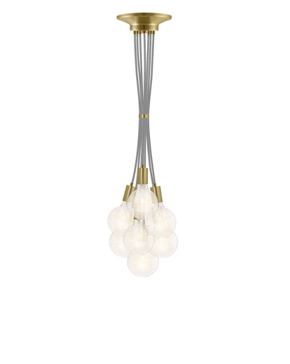 Cluster Chandelier - Grape: Grey and Brass Hangout Lighting 7 Grape