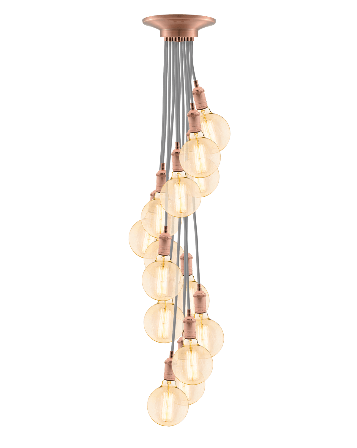 Cluster Chandelier - Staggered: Design Your Own 14 Pendant Hangout Lighting 