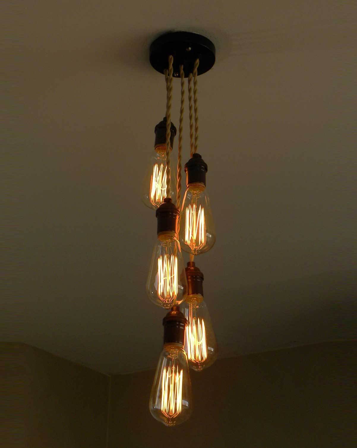 Cluster Chandelier - Staggered: Design Your Own 5 Pendant Hangout Lighting 