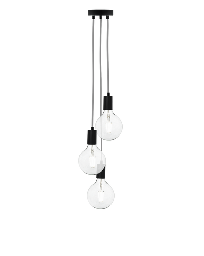 Cluster Chandelier - Staggered: Grey and Black Hangout Lighting 3 Staggered