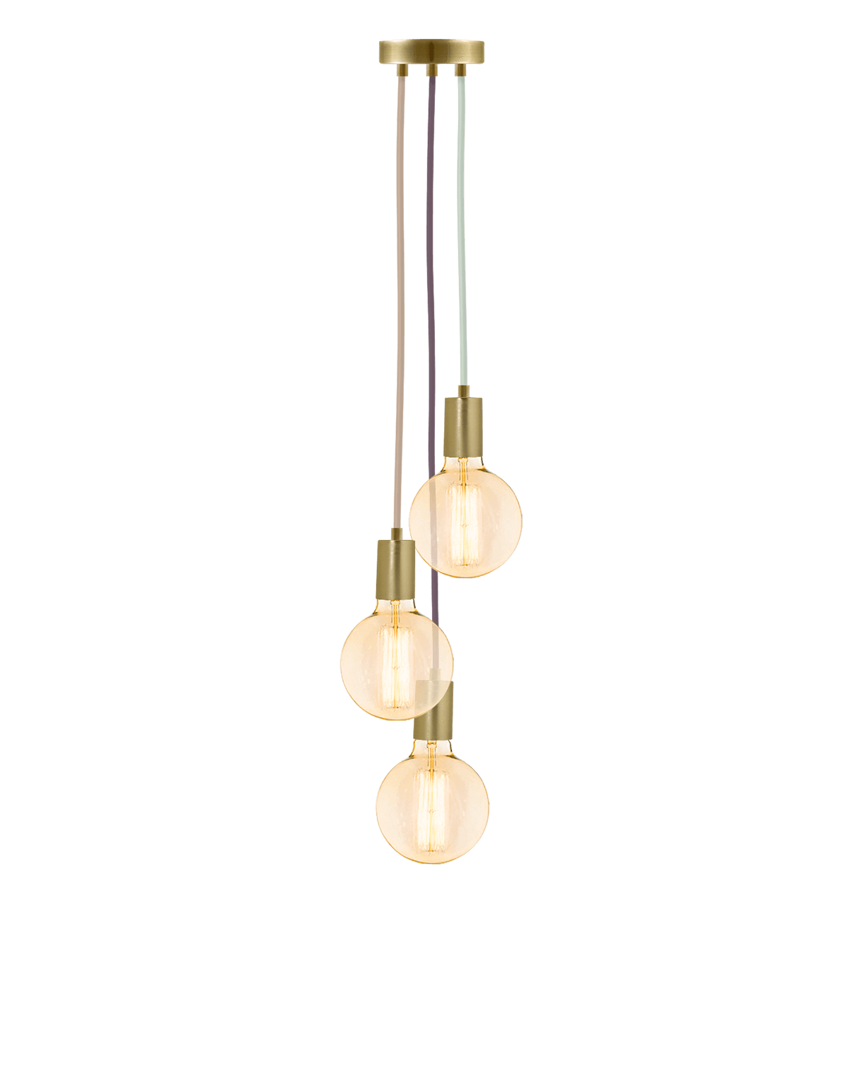Cluster Chandelier - Staggered: Light Victorian and Brass Hangout Lighting 3 Staggered