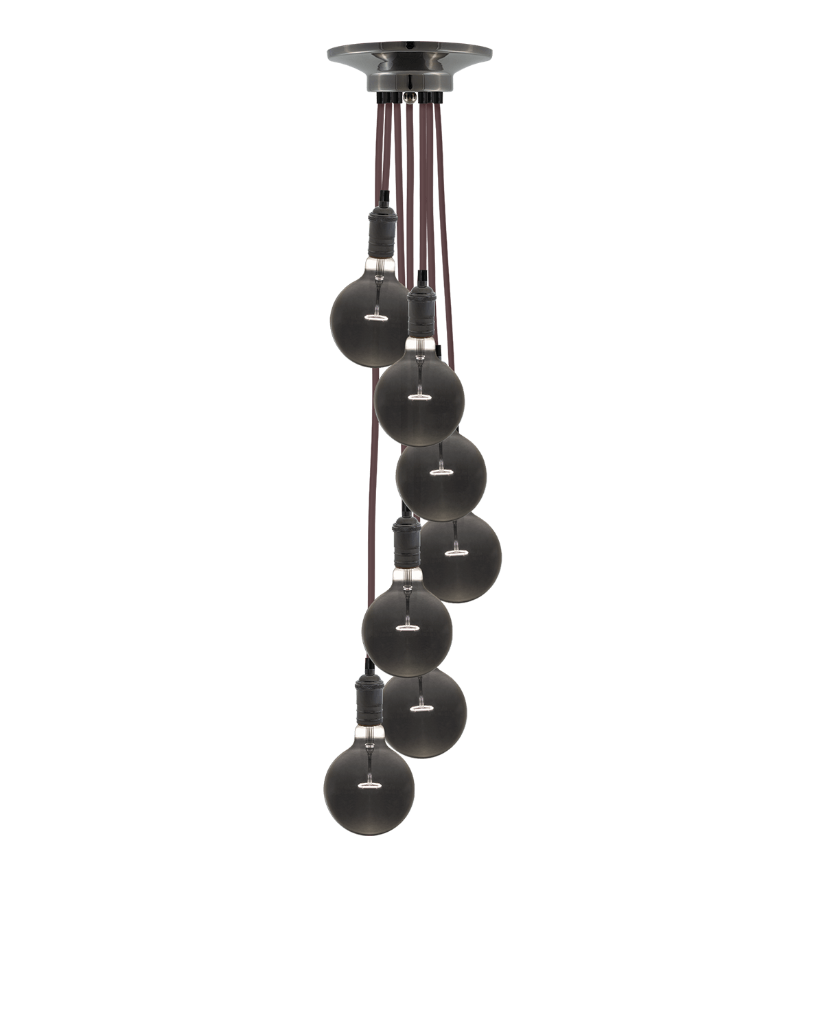 Taupe Pendant Light Cluster Chandelier with Smoke Bulbs