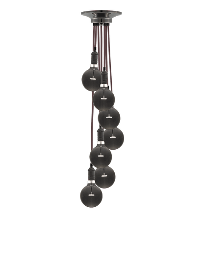 Taupe Pendant Light Cluster Chandelier with Smoke Bulbs