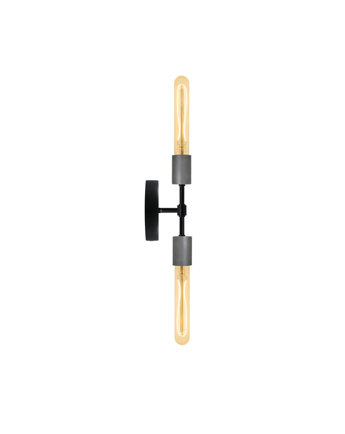 Double Wall Sconce: Black and Steel Hangout Lighting 