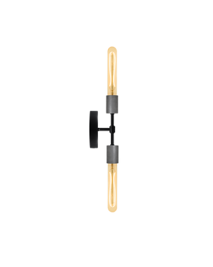 Double Wall Sconce: Black and Steel Hangout Lighting 