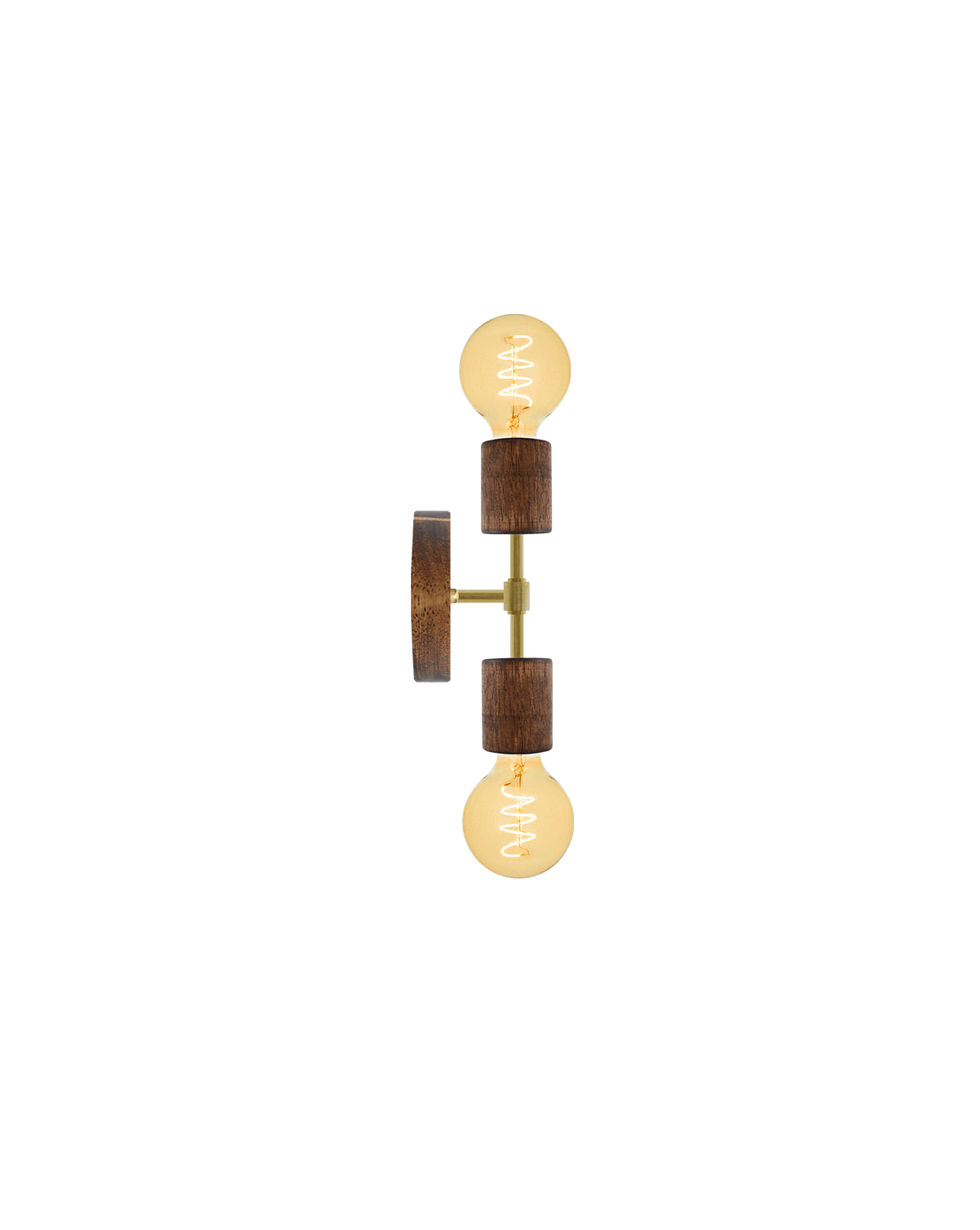 Double Wall Sconce: Walnut and Brass Hangout Lighting 