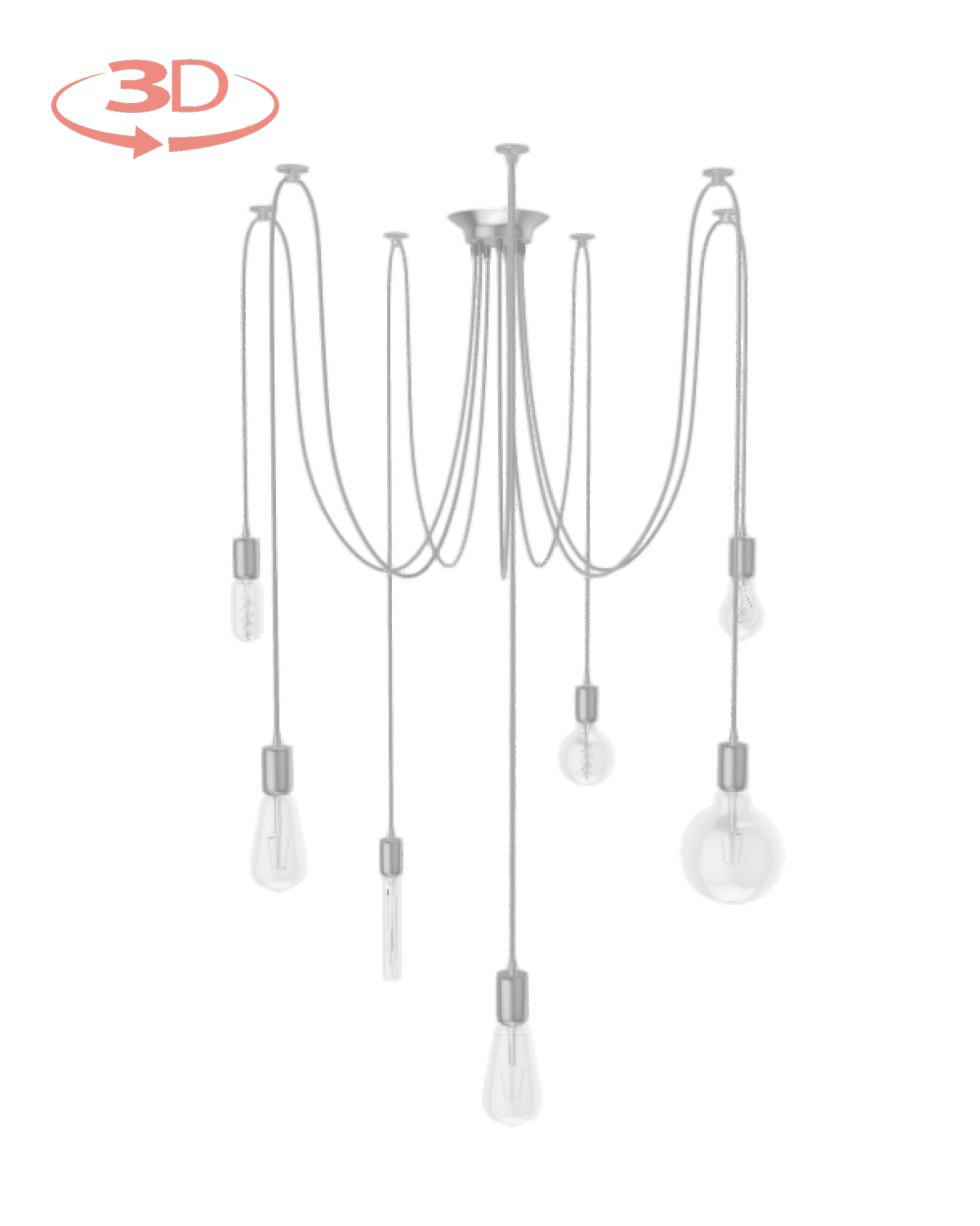 design your own 7 pendant swag chandelier 3d visualizer